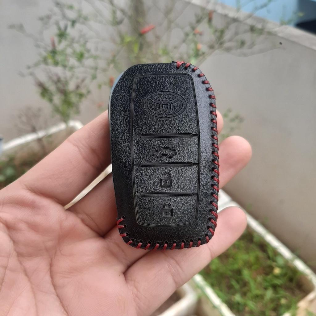 Bao da chìa khóa chìa độ Toyota, da thật bảo hành 2 năm, khắc tên và số đt chủ xe,đen chỉ đen