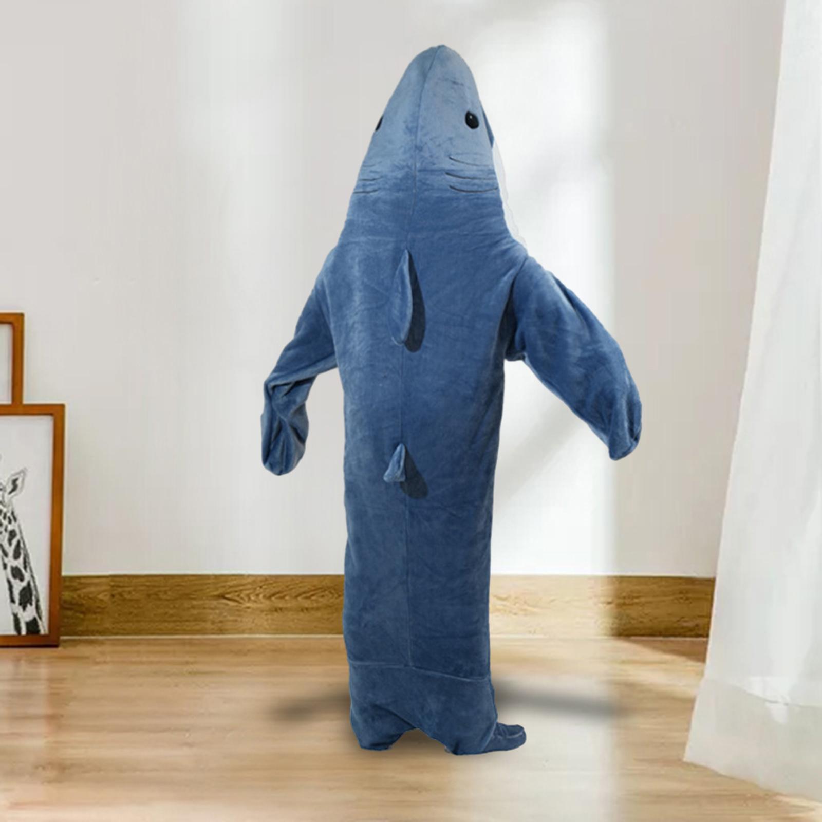 Wearable Hooded Blanket Soft Lightweight Celebration Cozy Shark Sleeping Bag
