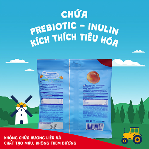 Combo 6 Gói Bánh gạo ăn dặm vị táo, đào Fruto Nyanya 30g