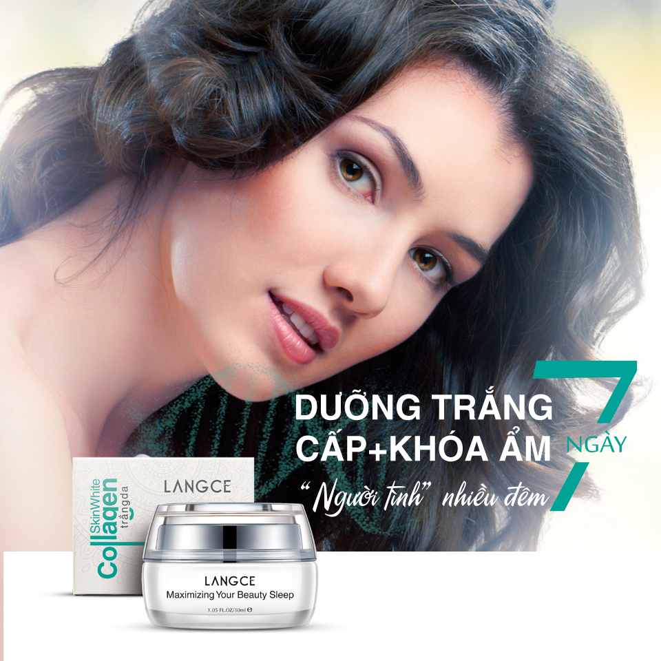 COLLAGEN TRẮNG DA  BEAUTY SLEEP 7 NGÀY CẤP + KHÓA ẨM 30ml LANGCE