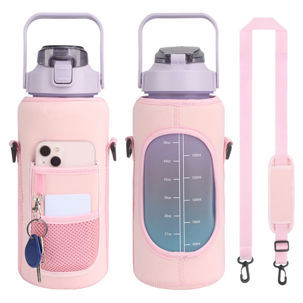 Túi Đựng Bình Nước Cách Nhiệt Thể Thao 2L Có Dây Đeo Và Giá Đỡ Điện Thoại - Loại 1 - Hàng CHính Hãng MINIIN
