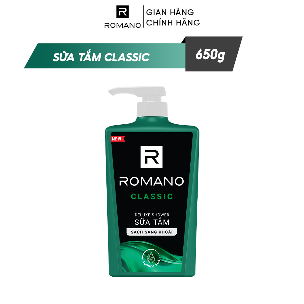 Combo Dầu gội và Sữa tắm Romano Classic cổ điển lịch lãm 650gr/chai