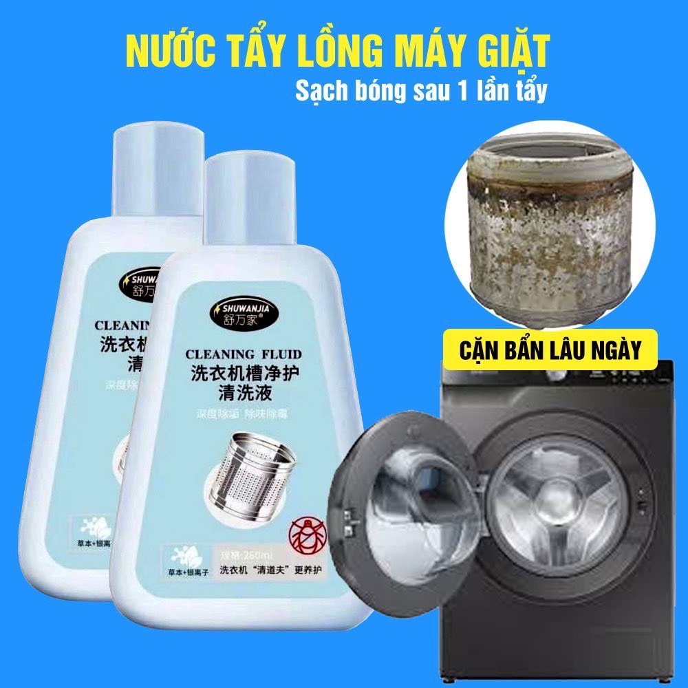Nước tẩy lồng máy giặt, vệ sinh máy giặt dùng cho máy giặt cửa trên và cửa dưới