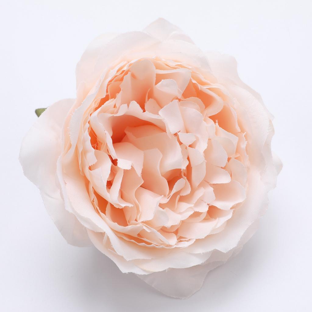 10Pcs Artificial Peony Silk Flower Head Home Wedding Decor Champagne