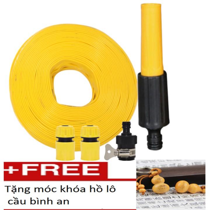 Bộ dây vòi xịt nước rửa xe,tưới cây .tăng áp 3 lần,loại 3m,5m 206622-5 cút sập,nối nhựa đen+ tặng móc khoá