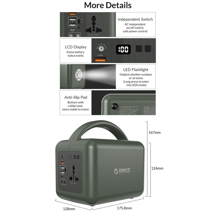 Trạm sạc điện di động để căm trại đa năng GreenPower Trip 120w 39000mAH