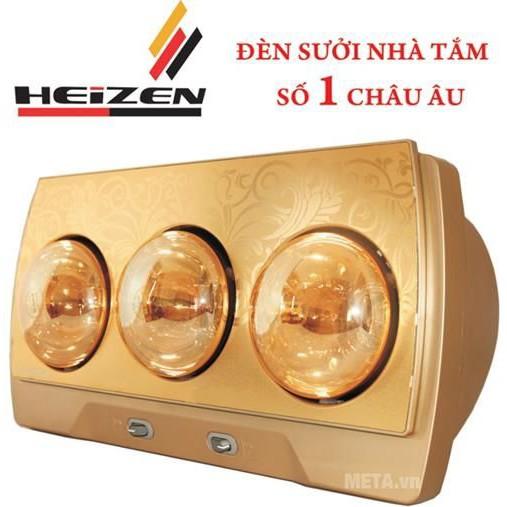 Đèn sưởi nhà tắm 3 bóng có điều khiển Heizen HE3BR