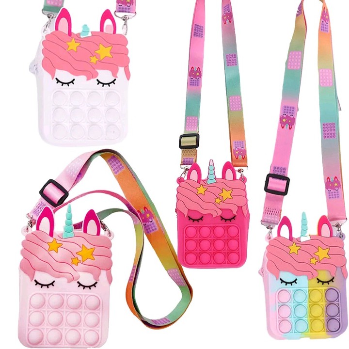 Túi pop it đeo chéo phiên bản giải tỏa căng thẳng cho bé 10x12cm, có quà tặng xinh yêu