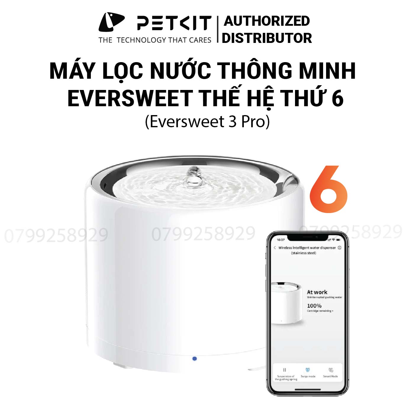 Đài Phun Nước, Máy Lọc Nước Cho Mèo Petkit Eversweet 3 PRO Chất Liệu Inox 304 và Nhựa ABS Sử Dụng Bơm Không Dây Thế Hệ 6