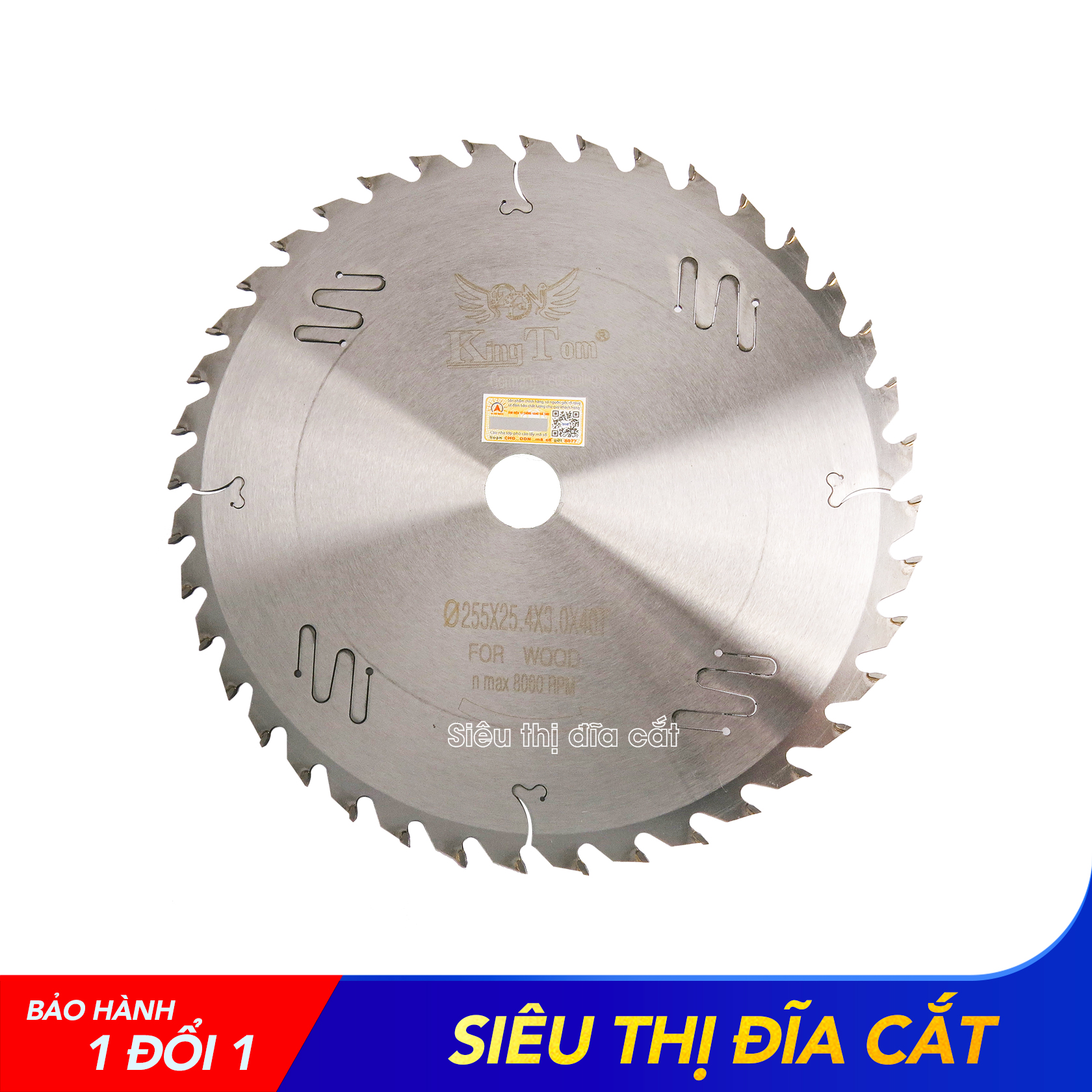 Lưỡi Cưa - Lưỡi Cắt Gỗ Cao Cấp 255-40 Răng KingTom - Chuyên Xẻ Gỗ Cây, Gỗ Có Đinh