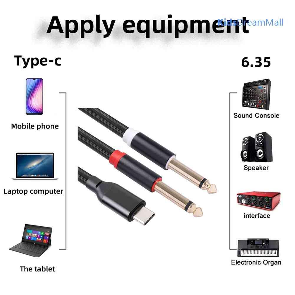Mới Cáp Chuyển Đổi Âm Thanh Từ Đầu Type-C Sang Hai Đầu 6.35 Cho Máy Tính Xách Tay