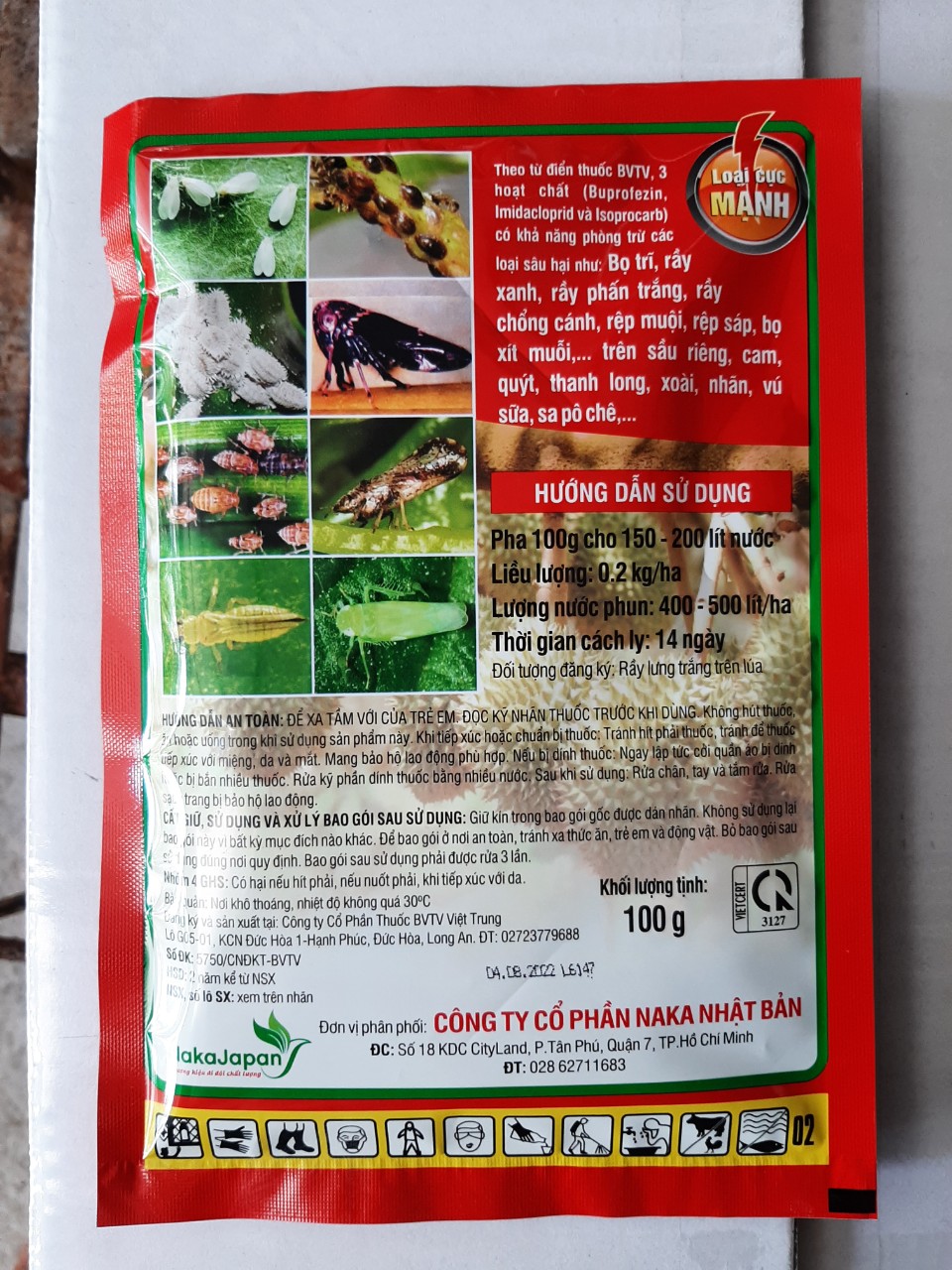 Topogold 450WP - Trừ rầy xanh, rầy phấn trắng trên sầu riêng, lúa gói 100gram