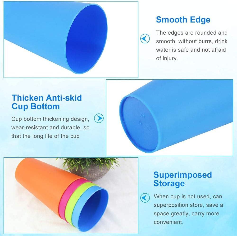 Bộ cốc nhựa 24 chiếc cốc có thể tái sử dụng, cốc uống nước 160ML cho trẻ em, cốc cắm trại 6 màu đầy màu sắc Bộ lý tưởng cho nhà bếp, tiệc ngoài trời, dã ngoại, BBQ, du lịch, v.v.