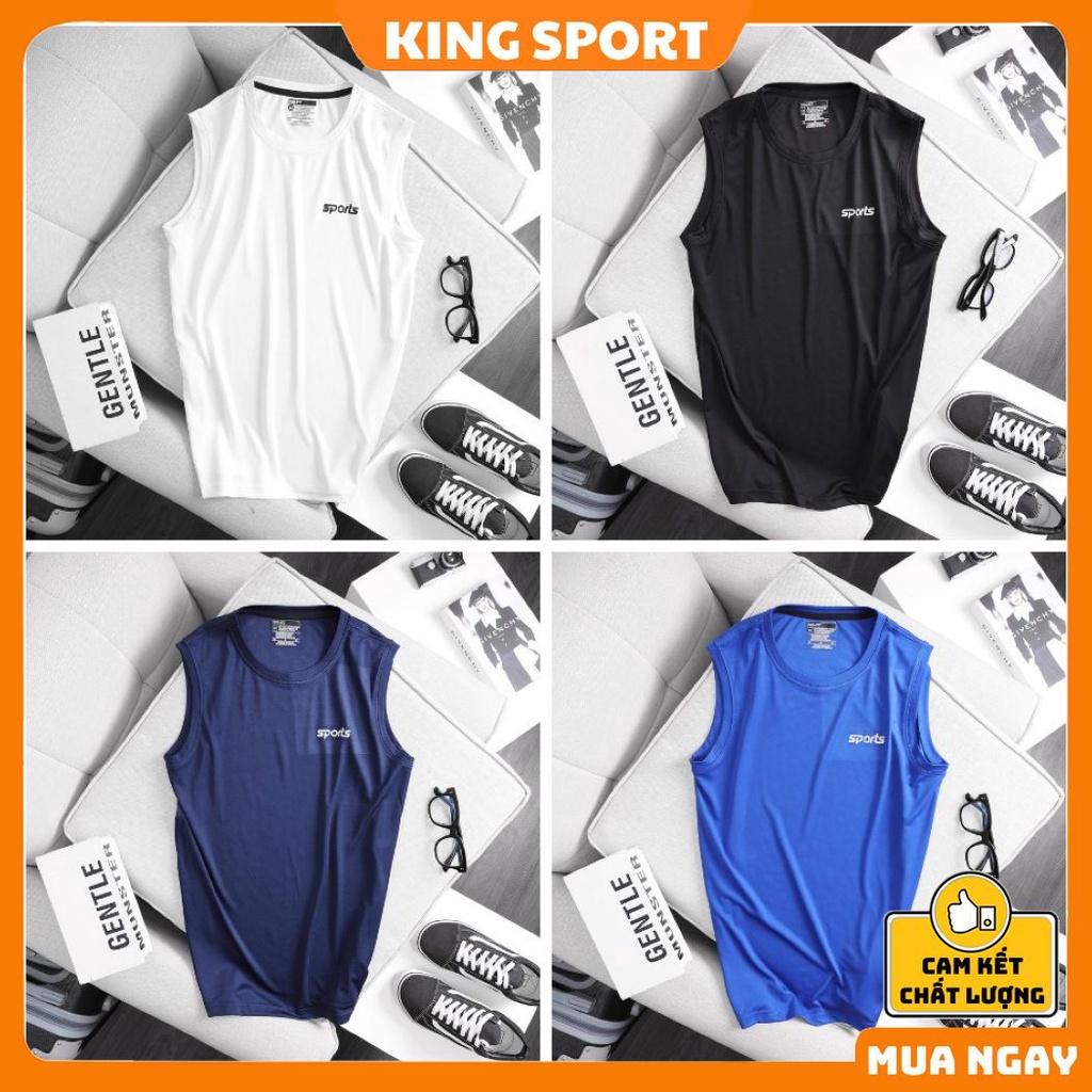 Áo ba lỗ nam nữ tanktop tập GYM thể thao fom rộng vải thun lạnh mềm mịn thoáng mát đẹp cao cấp big size KING SPORT