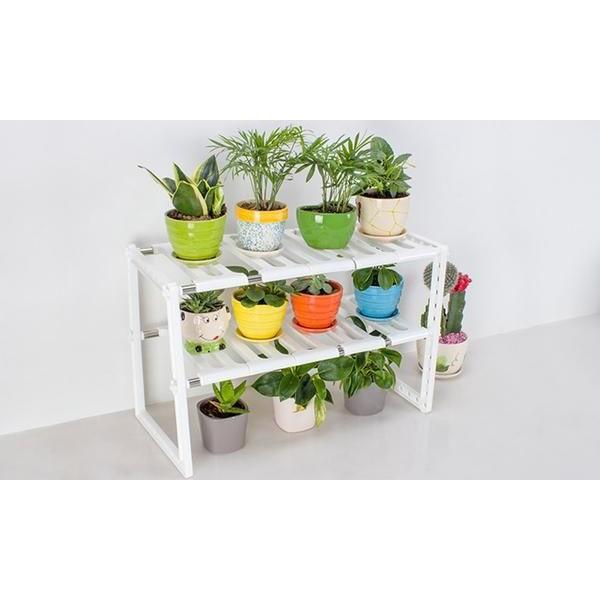 Kệ để xoong nồi gầm bếp ga hình chữ nhật điều chỉnh độ dài tùy ý tiện lợi