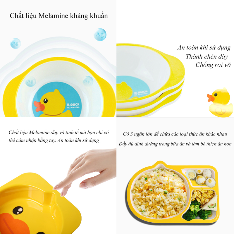 Bộ 2 chén ăn dành cho bé chất liệu melamine cao cấp không chất độc hại