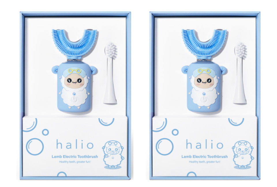 Set Hai Bàn Chải Đánh Răng Điện Chữ U Cho Bé Halio Smart Sonic U-Shaped Toothbrush Blue