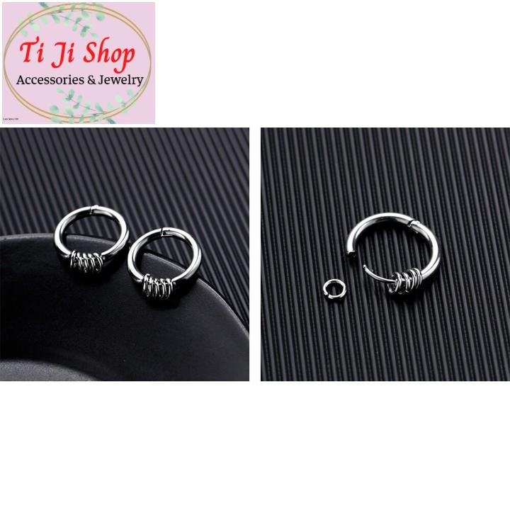 BÔNG TAI INOX KHOEN TRÒN THỜI TRANG KPOP đẹp, không đen, - số lượng  chiếc