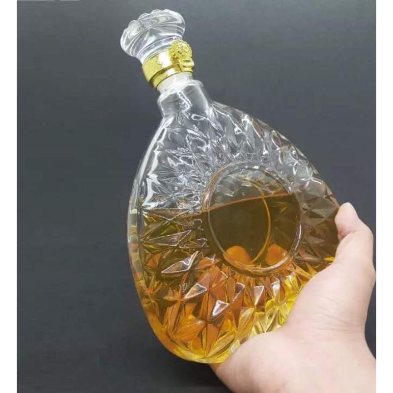 Bình Đựng Rượu Thủy Tinh Cao Cấp 750ml. Mẫu XO Tam Giác Siêu Sang