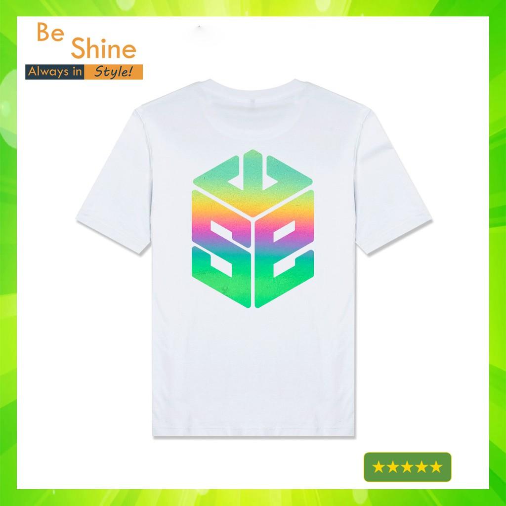 Áo Thun Unisex Phản Quang 7 Màu Biểu Tượng SWE Áo Phông Cotton Cổ Tròn Form Rộng Phong Cách Hàn Quốc