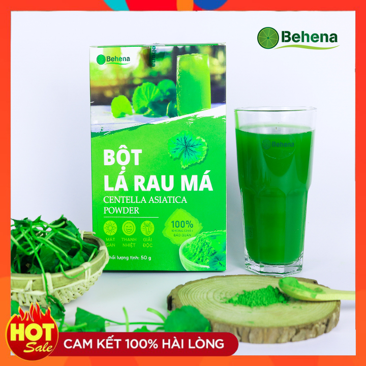 Bột rau má Behena nguyên chất 50gr - Thanh nhiệt giải độc, hỗ trợ tiêu hoá - Vị thanh Không Chát - Siêu Mịn