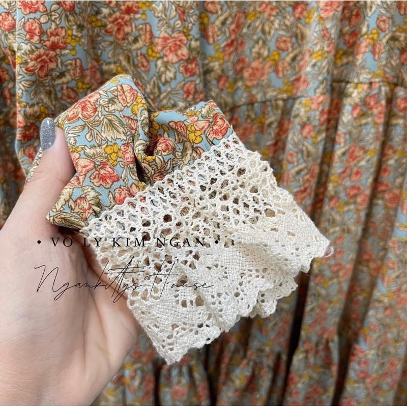 đầm hoa maxi cột eo
