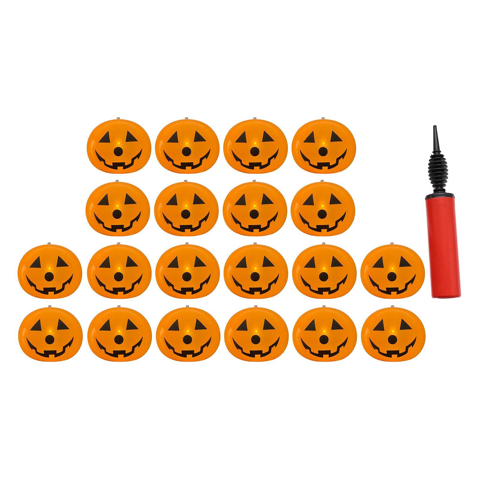 20x Pumpkin Light up Balloons Halloween Kids Toys for Yard Garden Decoration
