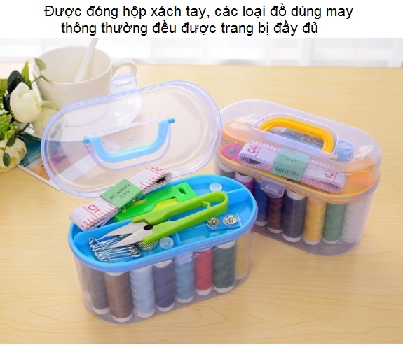 Hộp Kim Chỉ May Vá Quần Áo Xách Tay Mini Đa Năng Món Tiện Lợi Cao Cấp