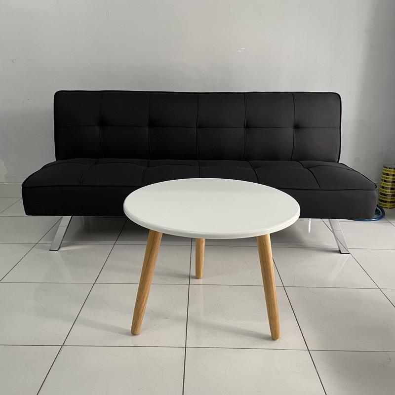 Bàn trà sofa hiện đại mặt tròn vân gỗ Sơn láng mịn