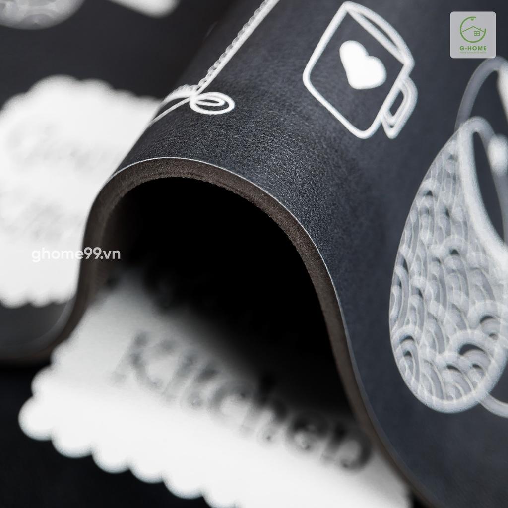 Thảm lau chân nhà bếp cao cấp Ghome, thảm bếp da 3D, không thấm nước, dầu mỡ đế cao su chống trơn trượt TB22M1