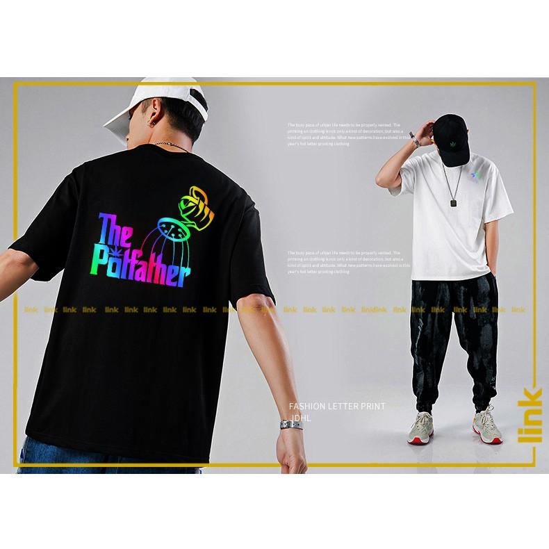 Áo thun Unisex tay lỡ THE GODFATHER chất phản quang đa sắc