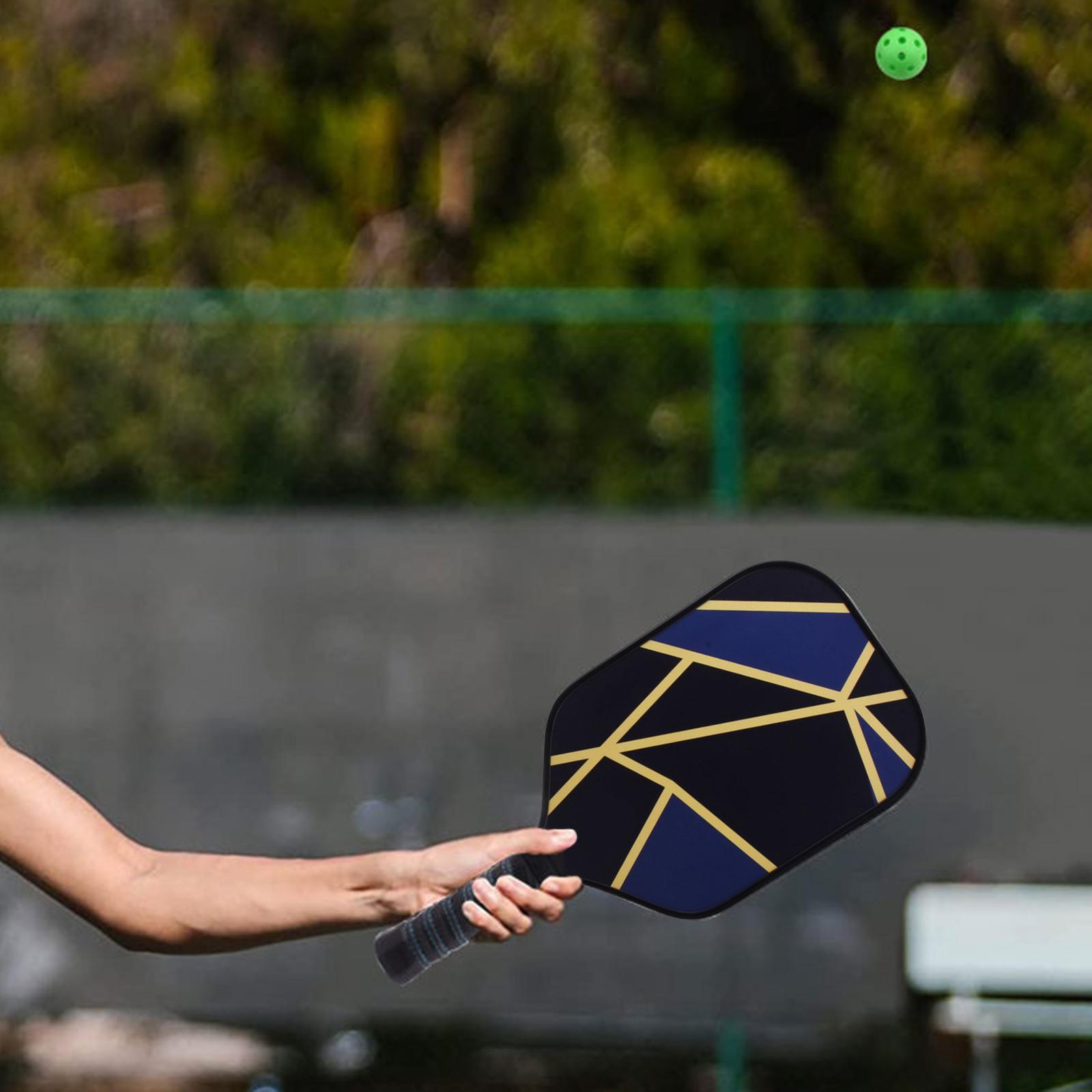 Pickleball Paddle, Fiberglass Surface Polypropylene Honeycomb Core, Anti Slip Sweat Absorbing Grip, Portable Carry Bag