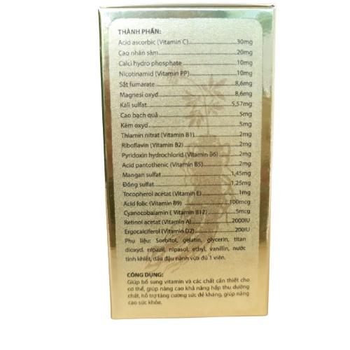 Homfamin Ginseng Tăng Cường Bồi Bổ Sức Khỏe Nguyên Liệu Nhập Khẩu Mỹ Hộp 60 Viên