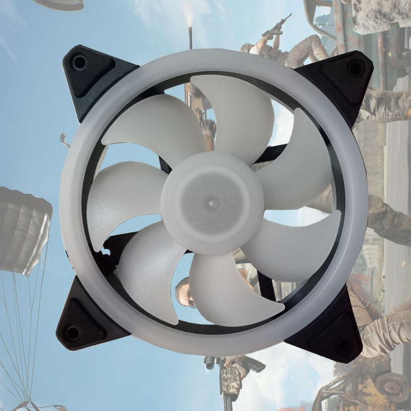 Ưu đãi đặc biệt về thời lượng pin cỗ xe khẩu độ kép 12 cm bên trong và bên ngoài quạt khung gầm đầy màu sắc phát sáng vòng ngoài màu cầu vồng bên trong vùng chọn RGB