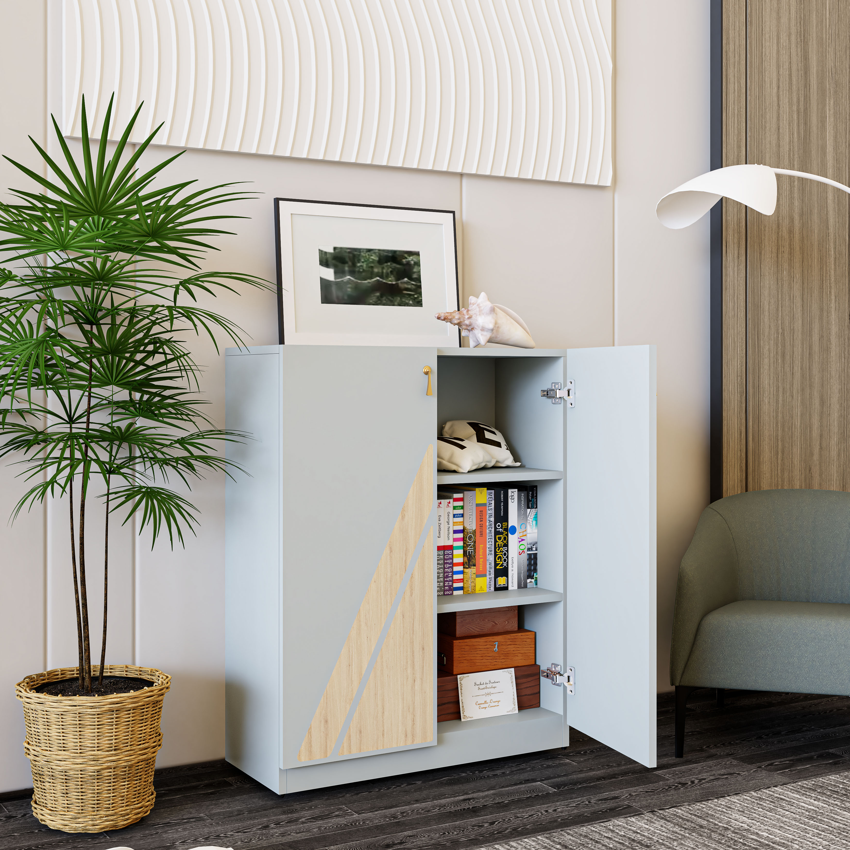 [Happy Home Furniture] CHARIS , Tủ lưu trữ 2 cửa mở , 72cm x 30cm x 90cm ( DxRxC), TCM_116