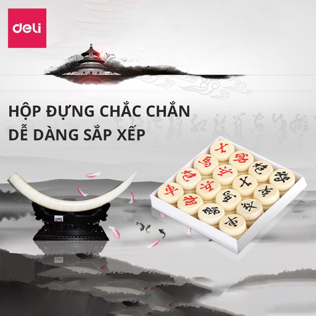 Bàn cờ tướng Deli bằng giấy kèm quân cờ nhựa giúp phát triển trí tuệ - 9565