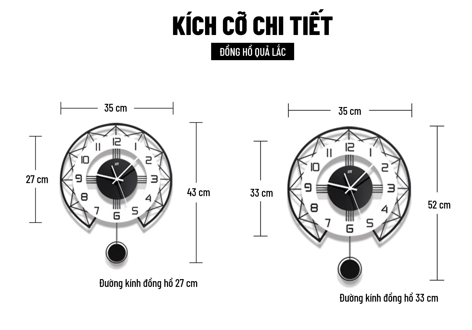 Đồng Hồ Treo Tường - Mẫu Đa Dạng - Đồng Hồ Con Lắc - Đồng Hồ Bát Giác - Đồng Hồ Thanh Ngang Số La Mã, hợp kim, nhựa pvc thân thiện môi trường, có pin aa kèm