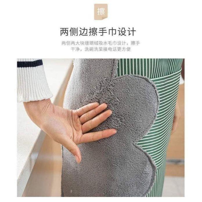 Tạp dề cotton Nhật chống thấm nước kiêm khăn lau đa năng