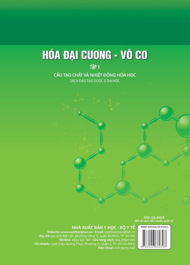 Hóa Đại Cương - Vô Cơ - Tập 1: Cấu Tạo Chất Và Nhiệt Động Hóa Học (Sách đào tạo Dược sĩ Đại học) (Xuất bản lần thứ tư có sửa chữa và bổ sung - năm 2023)