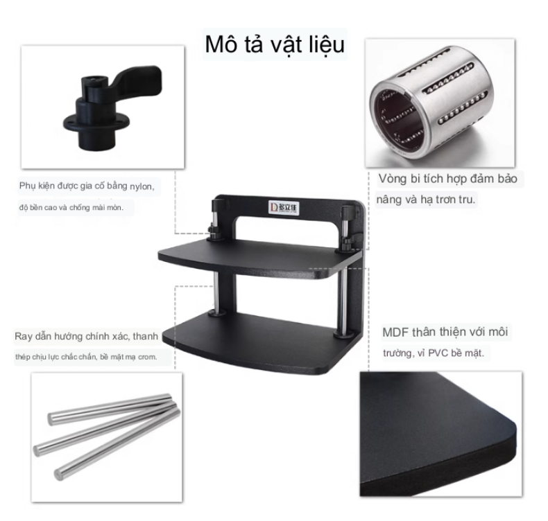 Bàn Kê Màn Hình Máy Tính Laptop Nâng Hạ Chiều Cao Booster Space Desk