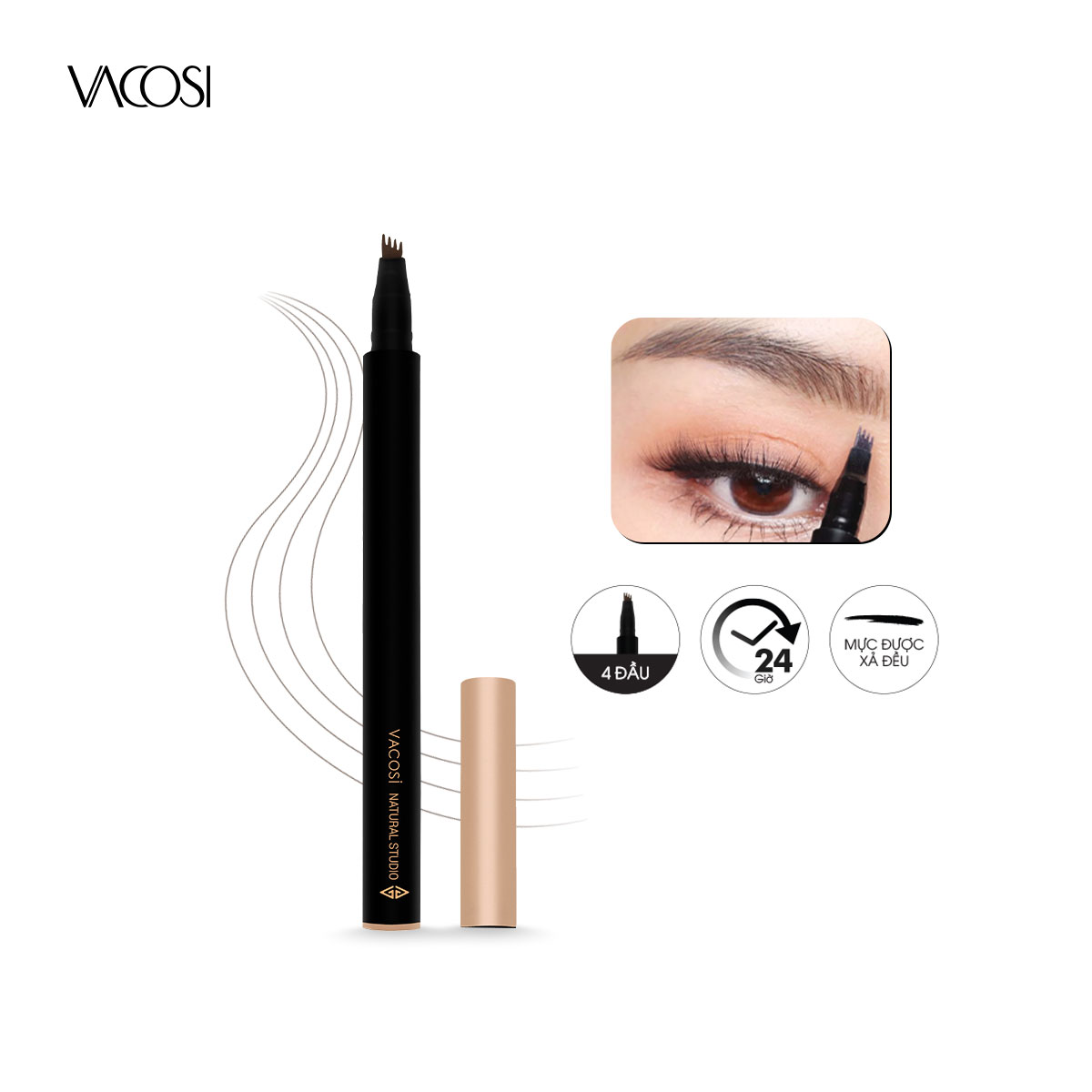 Bút Kẻ Mày Phẩy Sợi VACOSI - REALBROW TATTOO PEN