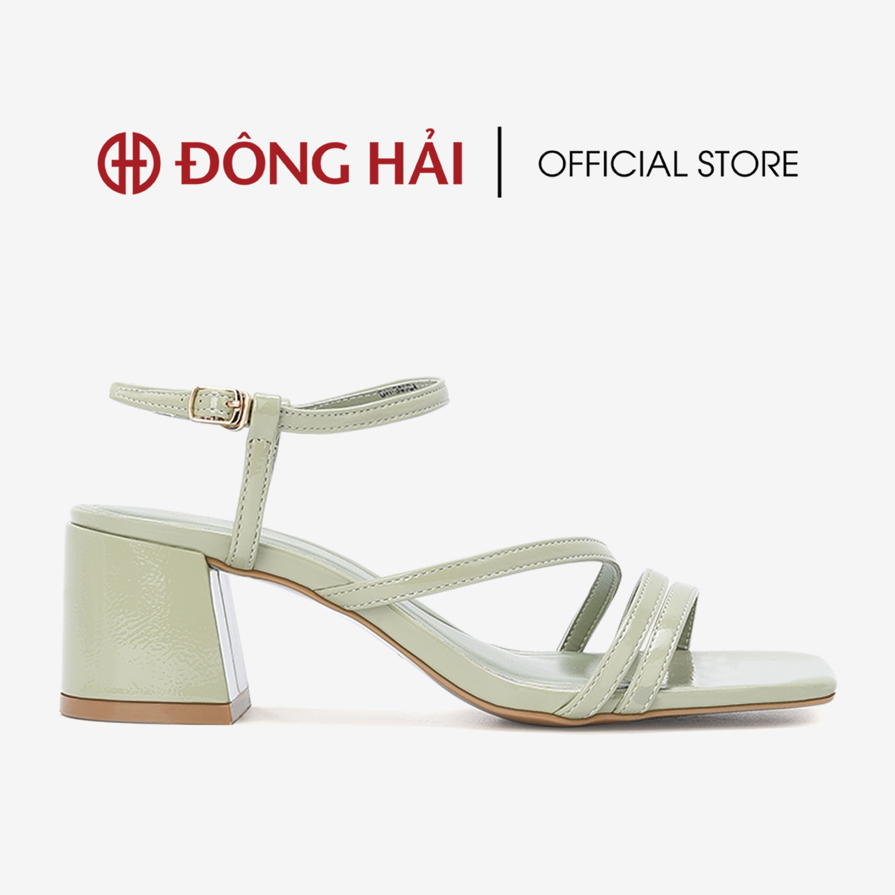 Giày sandal cao gót Đông Hải thiết kế quai da phối gót vuông 6cm - S85Q4