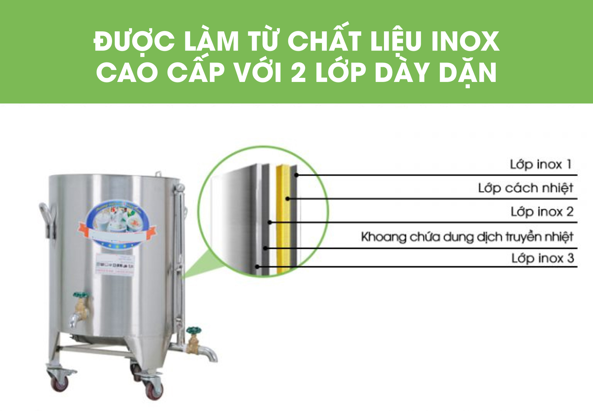 Nồi nấu sữa đậu nành công nghiệp 60L - Nấu sữa thơm, không bị đóng cặn