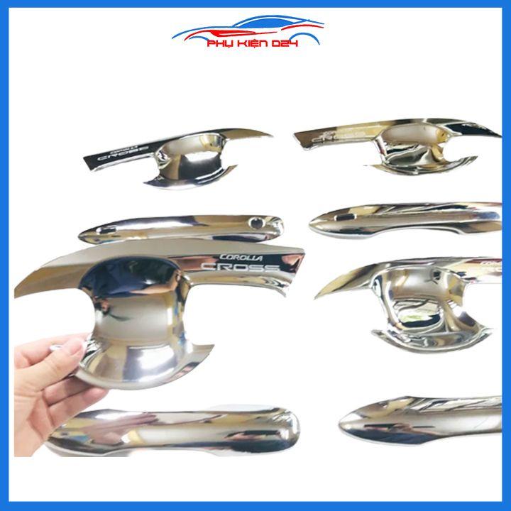 Ốp tay hõm Corolla Cross 2020-2021-2022 vân cacbon, mạ crom chống trầy bảo vệ cửa xe ô tô