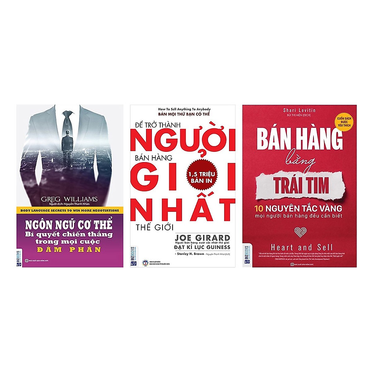 Combo Nghệ Thuật Bán Hàng: Ngôn Ngữ Cơ Thể + Người Bán Hàng Giỏi Nhất + Bán Hàng Bằng Trái Tim (Tặng Bookmark độc đáo CR)