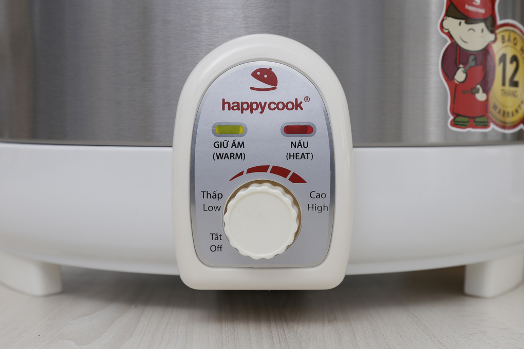 Nồi Lẩu Điện Có Xửng Happy Cook HCHP-350ST (3.5L) - Hàng Chính Hãng