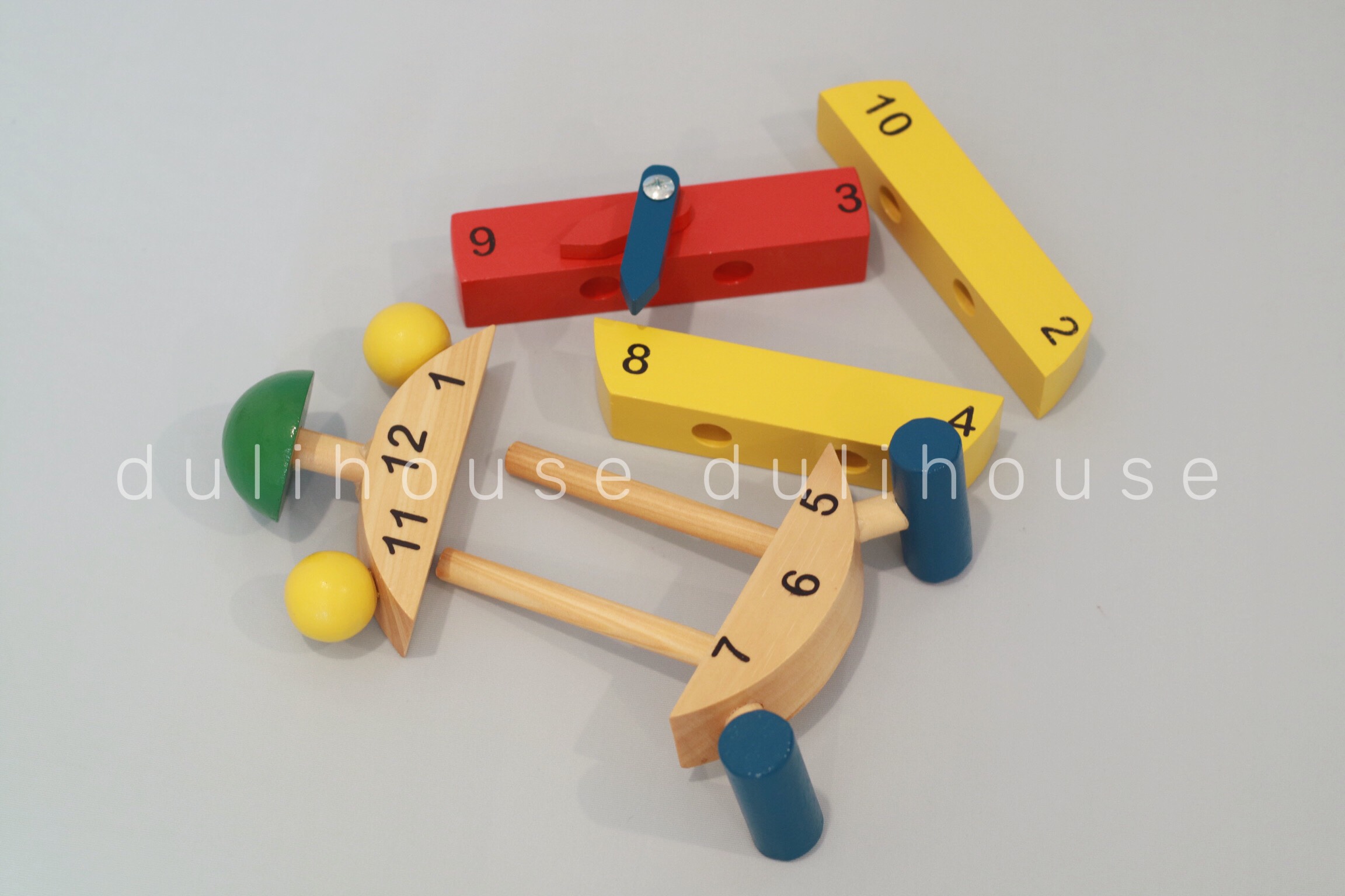 Đồ chơi gỗ đồng hồ lắp ráp, giúp bé học cách xem giờ và nhận biết chữ số