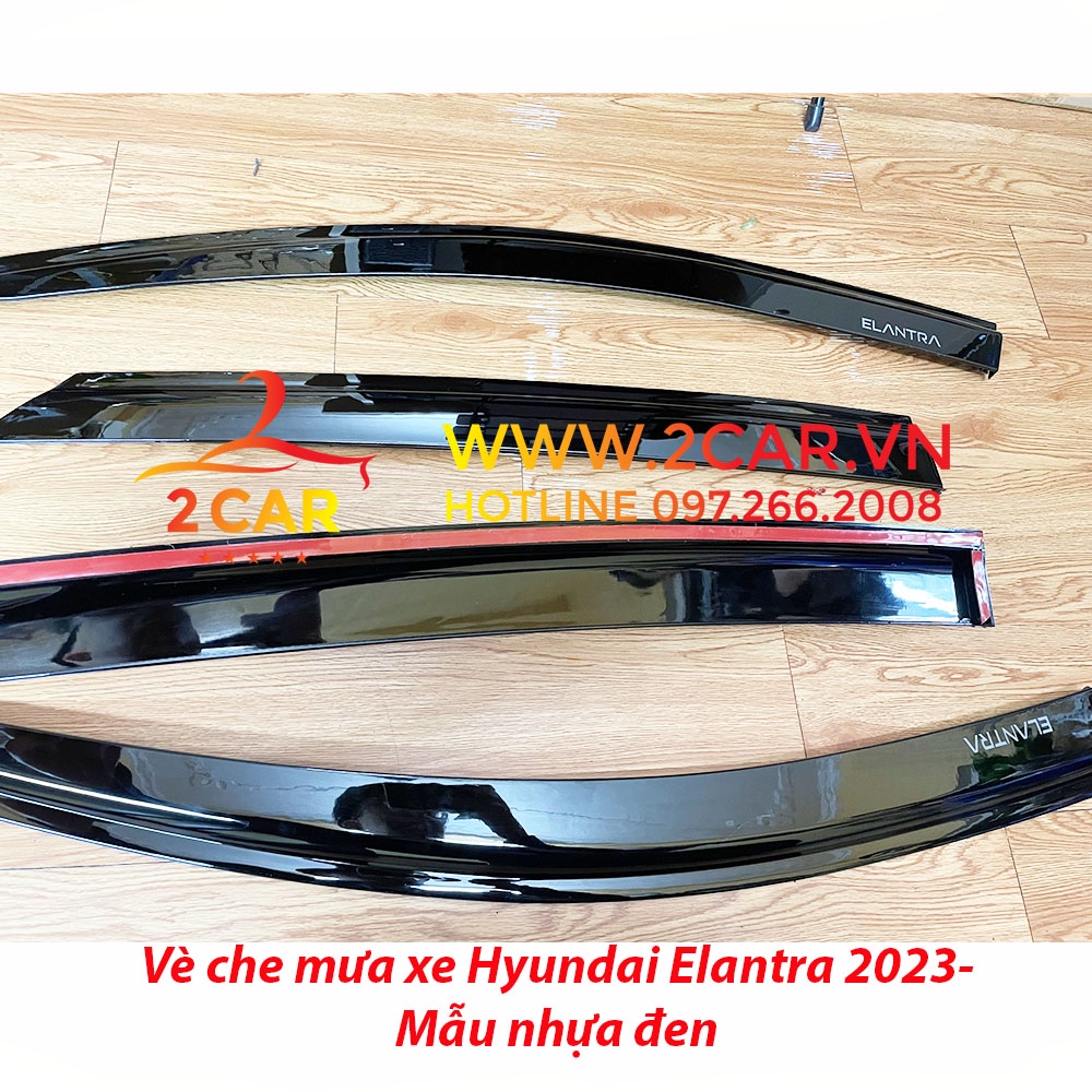 Vè che mưa xe Huyndai Elantra 2016 2017 2018 2019 2020 2021 2022 2023 - mẫu nhựa đen, Giá 1 bộ