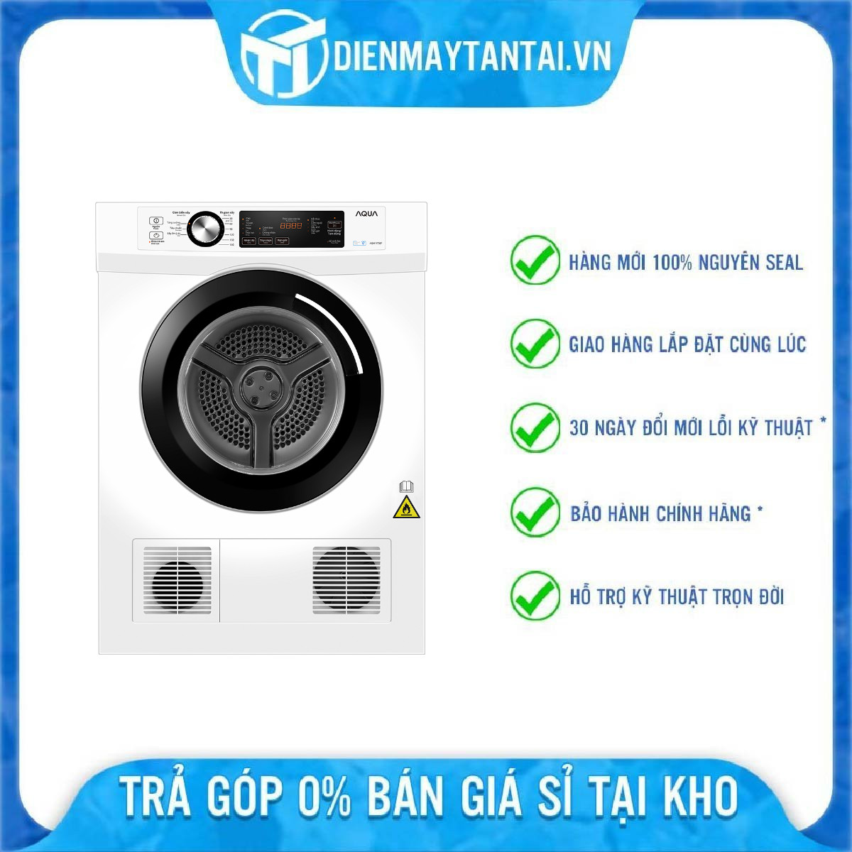 Máy sấy thông hơi Aqua 7 Kg AQH-V700F.W - Hàng Chính Hãng - Chỉ Giao Hồ Chí Minh