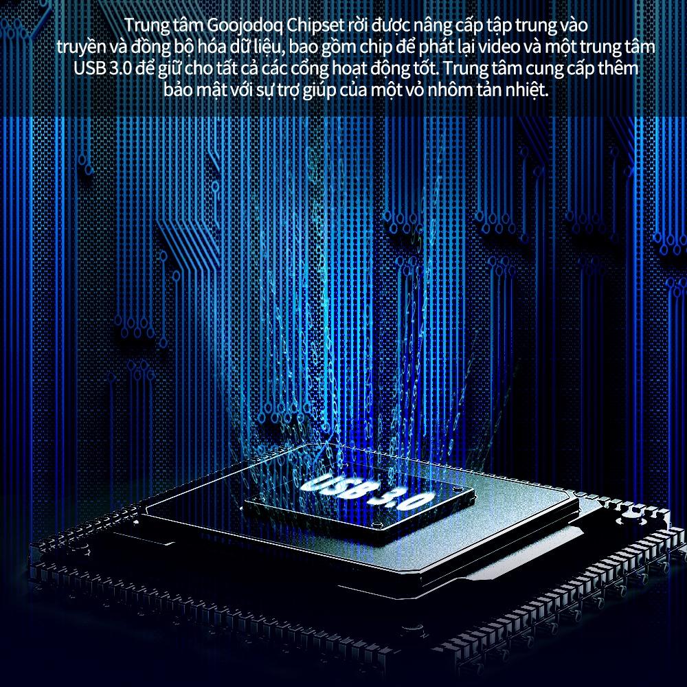 H90 - USB C HUB Type C 11 Trong 1 Nhiều Đế Cắm Laptop cho Dell HP dành cho MacBook Pro Type C Dock HDMI PD 3.0 USB RJ45 VGA PD